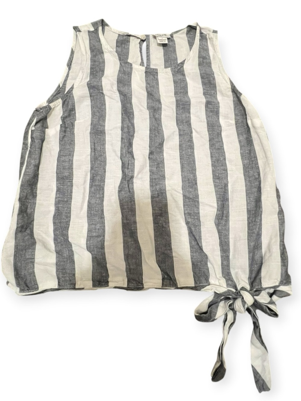 J.Crew Stripe Linen Cotton Side Tie Tank Top Size 4